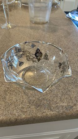 Sterling Silver Overlay Crimped Bowl