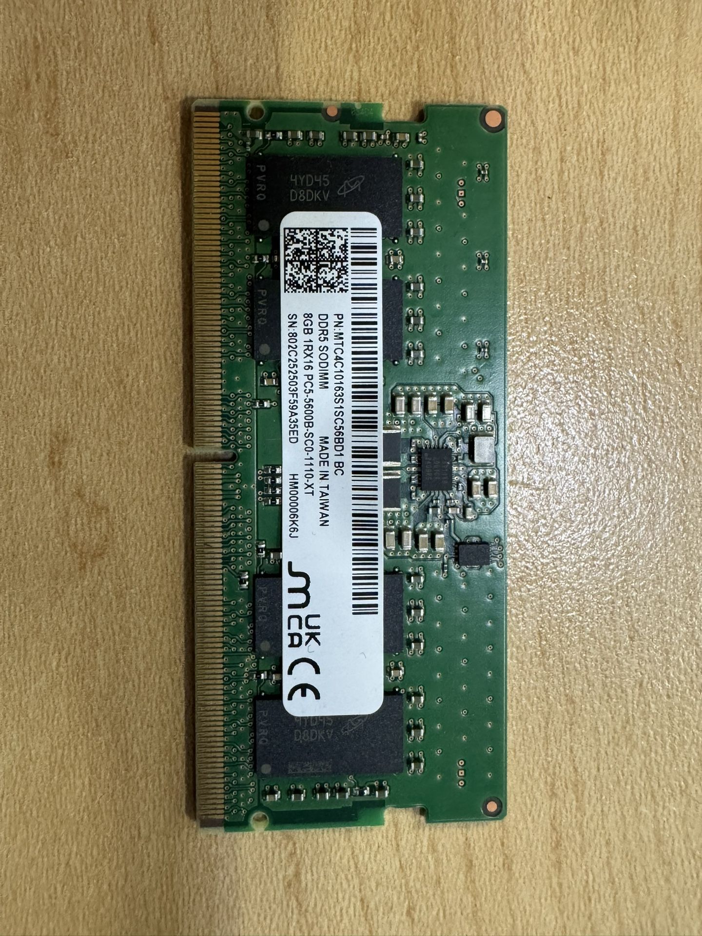 8GB DDR5 5600 SODIMM RAM