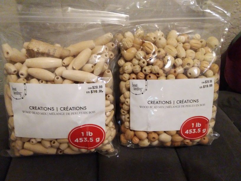 Bead Landing Wooden Beads, 2 Sealed Bags, $39.98 Retail