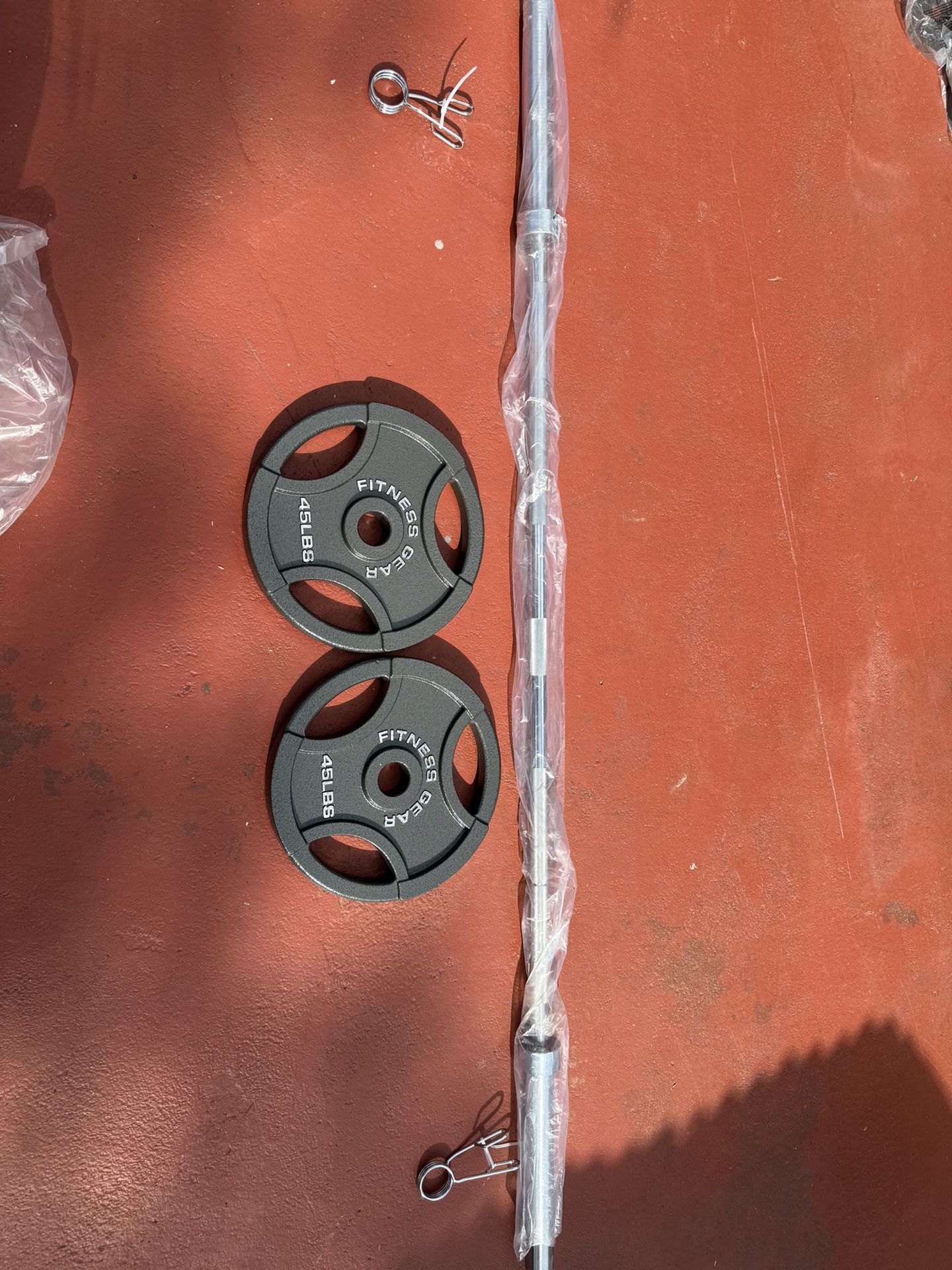 7ft Olympic 2inch Barbell With 45.lbs X 2 NEW