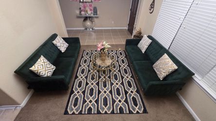 Emerald Green Velvet Convertible Futon Sofa Bed