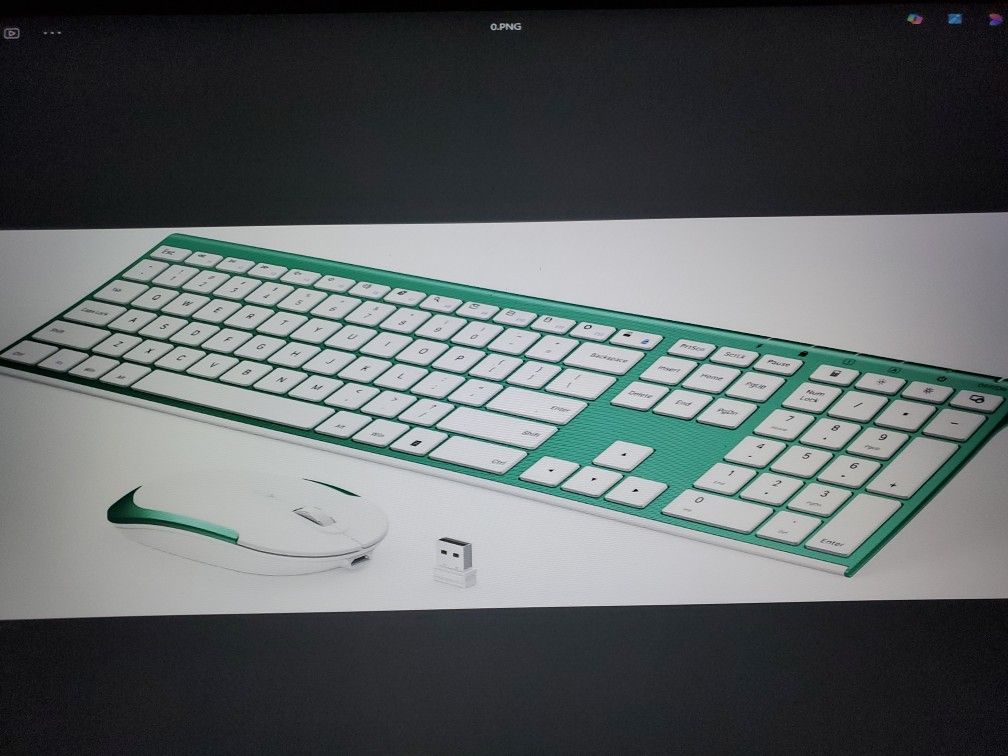 Wireless Keyboard & Mouse Combo-Blackish Green Rechargeable USB 2.4G Compact Quiet