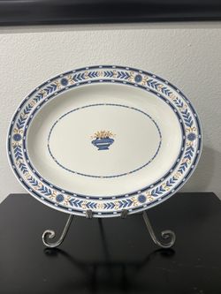 Wedgewood Etruria Oval Platter Blue Gold Design