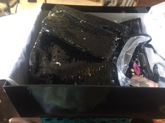 Betsy Johnson large glitzy tote with clutch