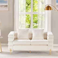White Loveseat Deep Sofa