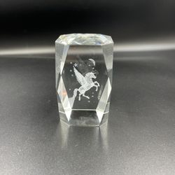 Pegasus 3D Laser Engraved on Crystal Paperweight Luxury Gifts Home Decoration
