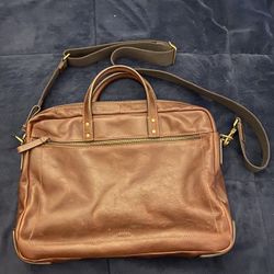 Fossil Leather Haskell Top Zip Workbag