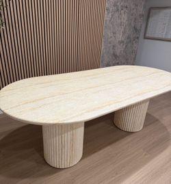 Travertine dining table