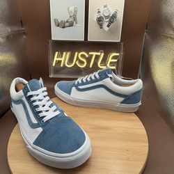 Vans Old Skool Corduroy 'True White Navy' Men’s Sz 12