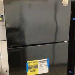 Whirlpool Top And Bottom New Scratch And Dent Refrigerator Black