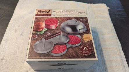 Dome Double Burger Press with dome cover and Tools