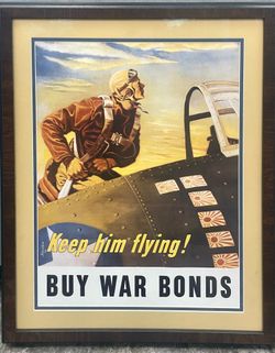 ** Buy War Bonds WW2 Framed Large Poster **