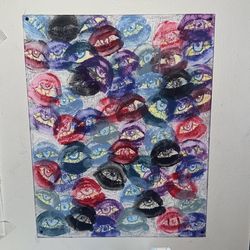 Repeated Eyes & Lips Pattern