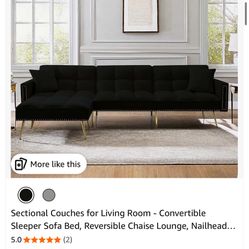 Black Sectional futon Couch