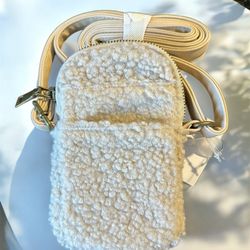 Shearling Crossbody Bag - Cream