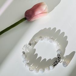 Natural 9mm Moonstone Beaded Bracelet