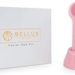Bellus by R.O.K Silicone Facial Cleansing Brush - 3 in 1 Rechargeable Silicone Cleansing Brush with Heat and Cold Massage Features - Pink