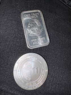 2 Oz Silver Coin / Bar 1oz each