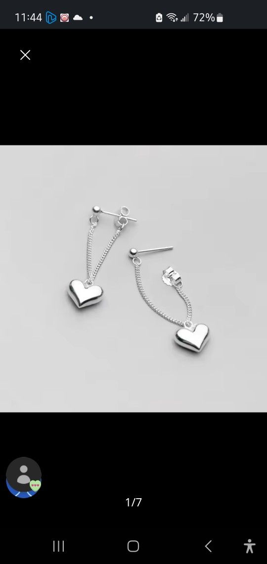 Silver Hearts Dangle Earrings