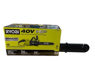 RYOBI Chainsaw 14" 40V HP Adjustable Forward Speed w/ Battery + Charger RY40590