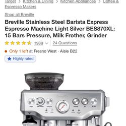 Breville Stainless Steel Espresso (Used - Like New)