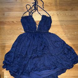Lulus Ruffled Navy Dress