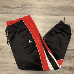 Adidas Men Black Drawstring Clima 365  Windbreaker Zip Legs Pants Size 2XL #351