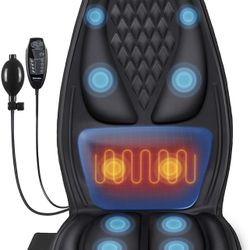 Back Massager with Heat, Seat Cushion with 3D Lumbar Traction for Full Body -NWT