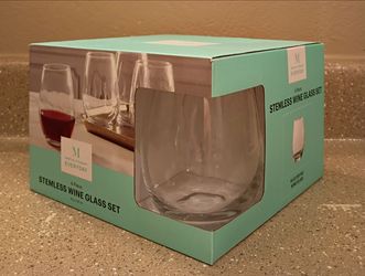Martha Stewart Everyday 4-Piece Stemless Wine Glass Set