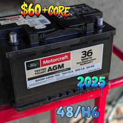 AGM Car Battery / Group Size 48/H6