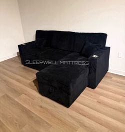 New black sofa bed