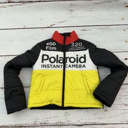 Polaroid Women Jacket Small Black Yellow Jacket Logo 600 Film Camara Full Zip