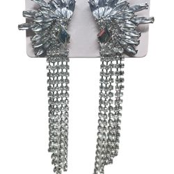 Forever 21 Crystal rhinestone fringe dangle earrings, new