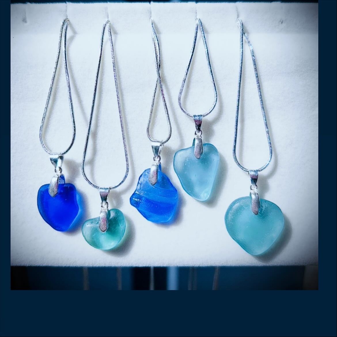 Small Sea Glass Sterling Silver Necklaces