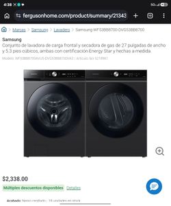 SAMSUNG BESPOKE STEAM WASHER AND ELECTRIC DRYER WITH WIFI