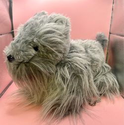 Cute Schnauzer Dog Purse Bag,Silver Chain,Zip Closure