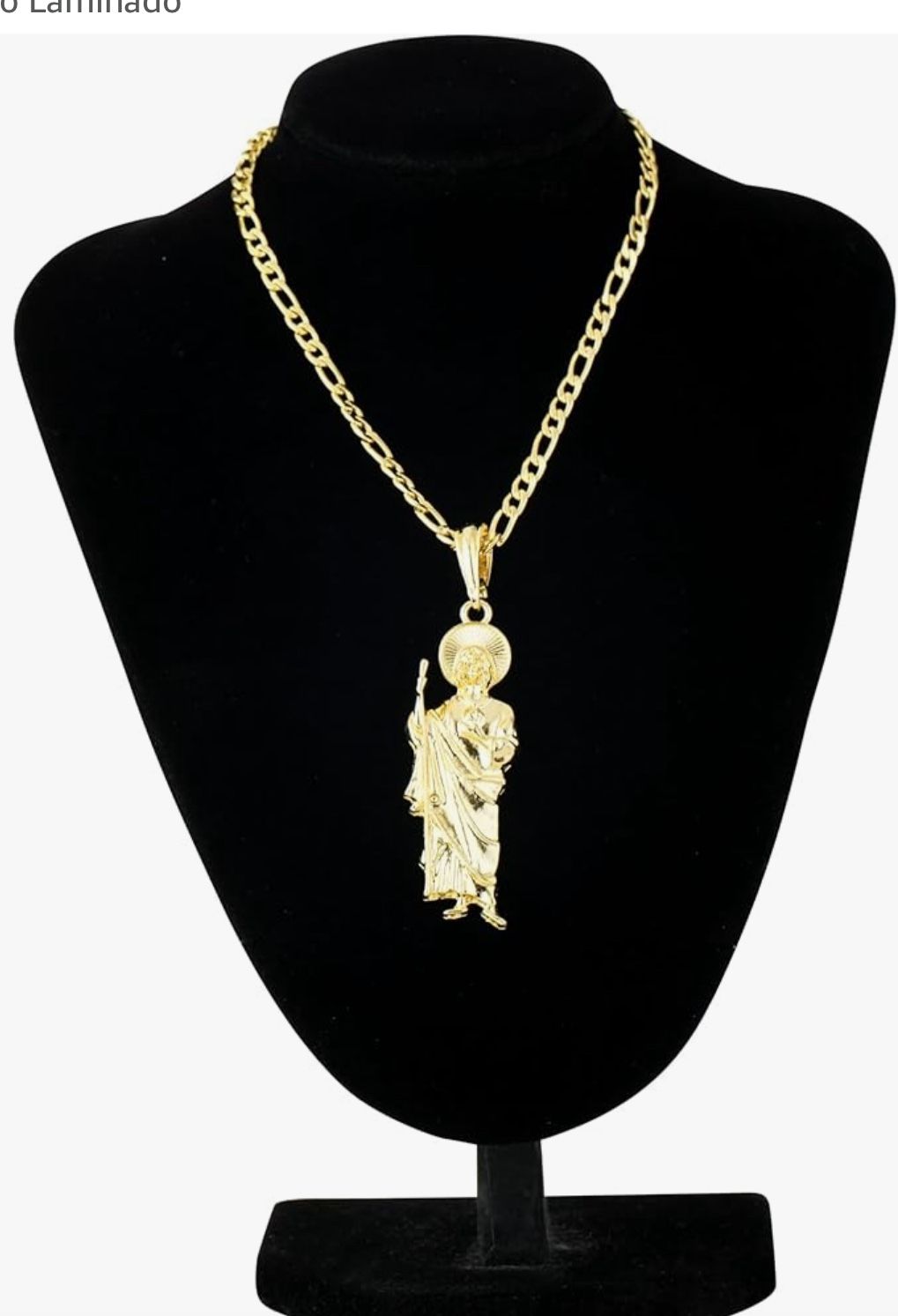 14K Gold Plated Saint Jude Pendant Necklace