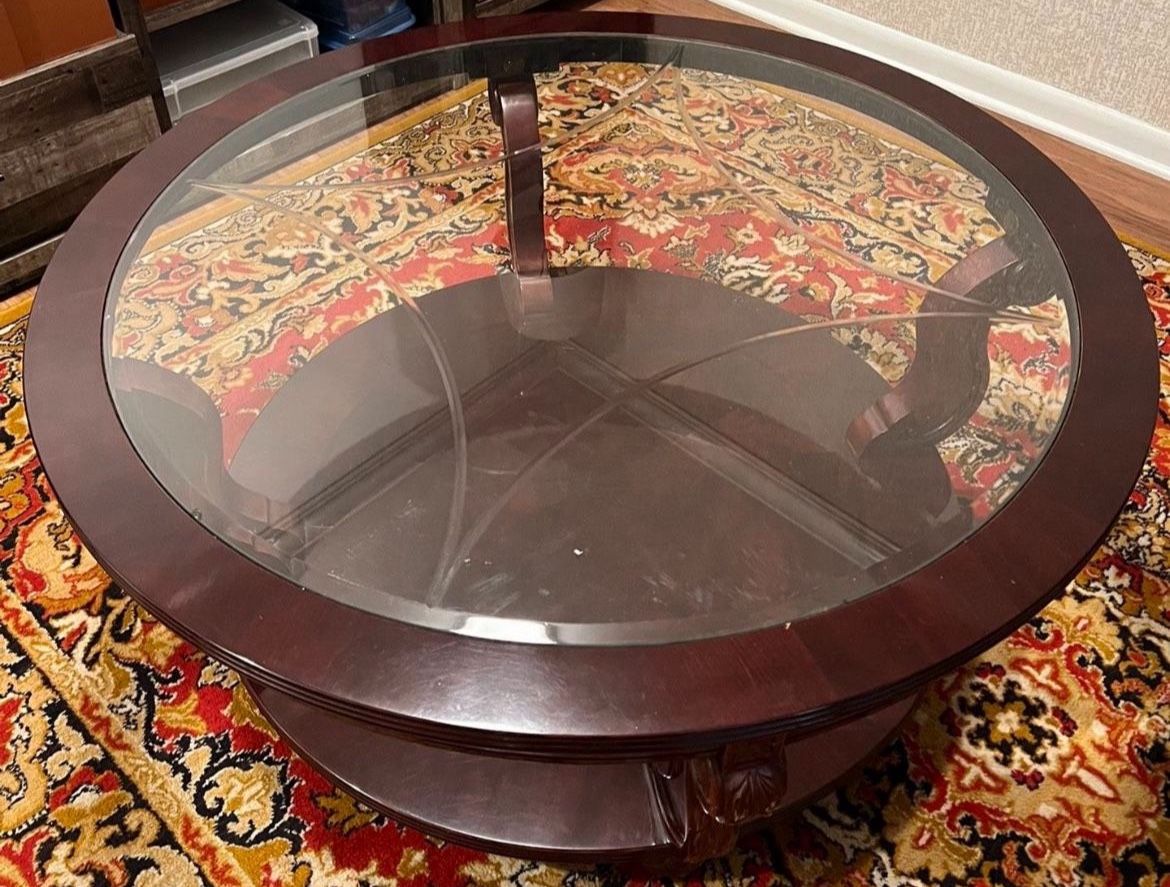 Wood And Glass Coffee Table