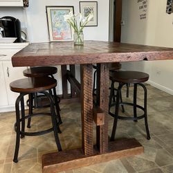 Solid Wood Counter Top/bar Height Dining Table 
