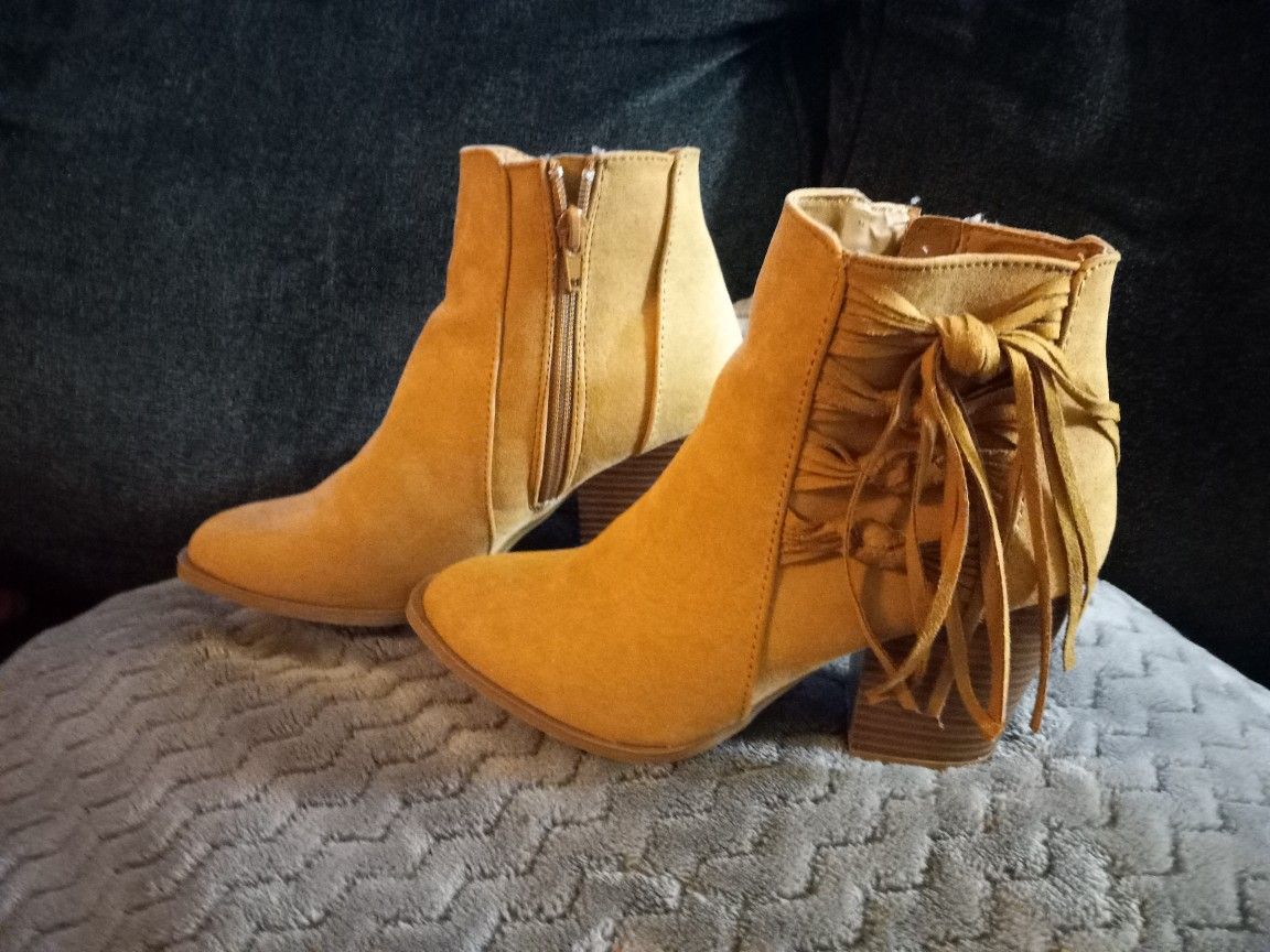Cute Boots, Thick Heel. Size 6. Never Worn!