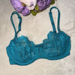 NEW Victoria’s Secret Teal Lace Unlined Demi Bra