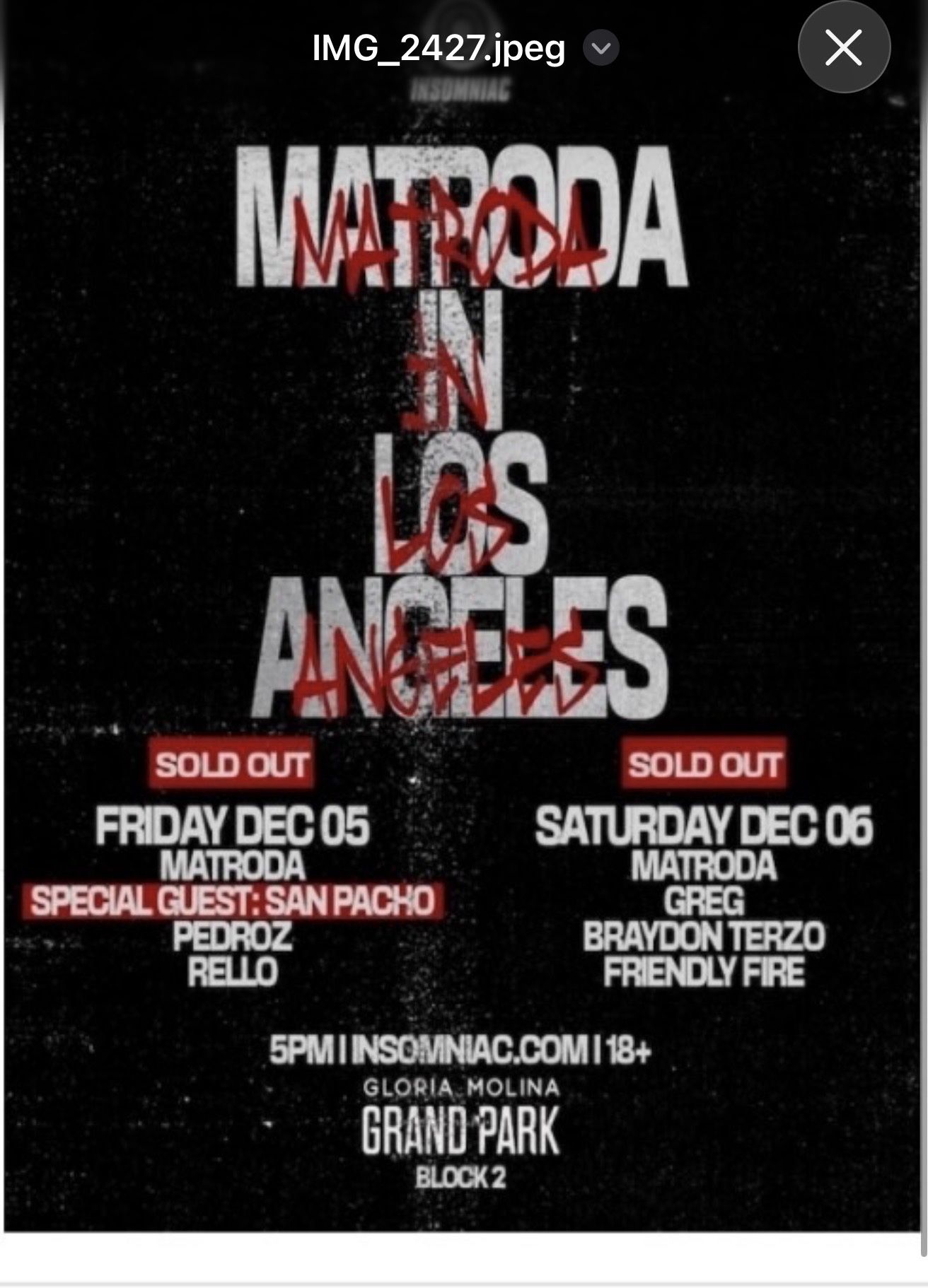 Matroda Ticket Dec 06