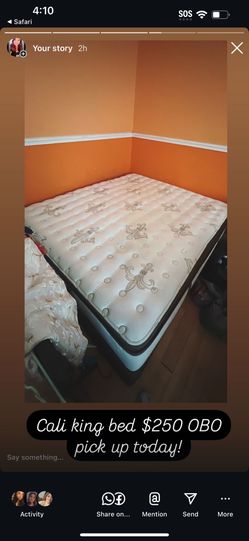 Cali King Bed $250
