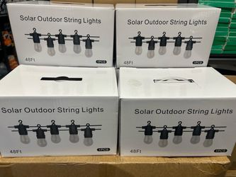 48Ft Solar string lights with 15 bulbs warm white