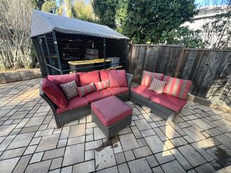 Patio Furniture 3 Piece Couch Love Seat