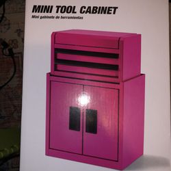 Hyper Tough Mini Tool Cabinet + Tool Box pink Steel 2 Door Storage Bundle Set