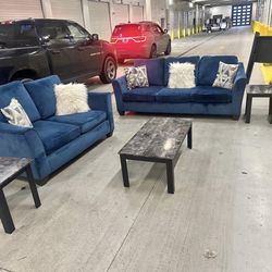 Nice Blue Living Room Set