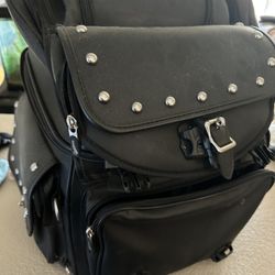 Large black motorcycle touring Bag
