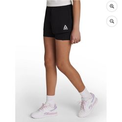 Reebok 2Fer Short Black in size M (7/8), Unisex Boys Girls Sizes Available XS,S,M,L and XL For Kids $8 Price Firm 