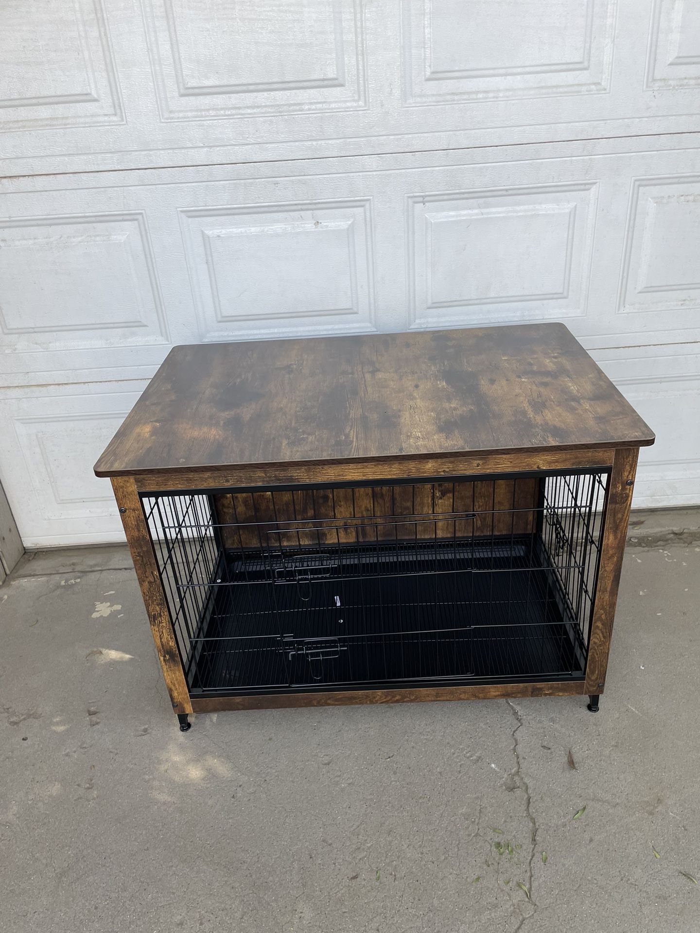 Dog Crate Furniture, Side Table, Modern Indoor Dog Kennel for Up to 70 Lbs, Heavy Duty Cage with Multi-Purpose Removable Tray, Double Door Dog House,
